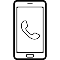 Call auricular sign on mobile phone screen