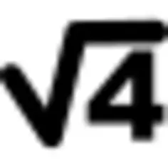 Science or maths symbol of root of number four