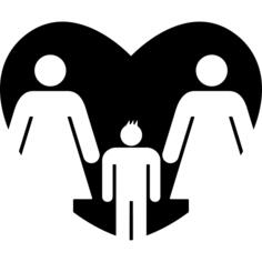 Lesbian couple with son in a heart