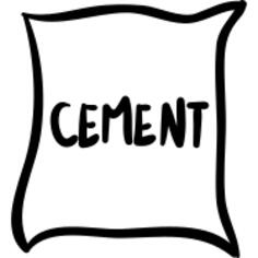 Cement bag hand drawn construction material