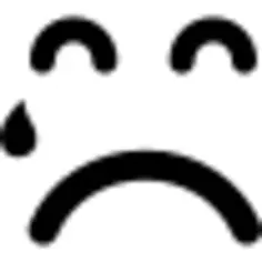 Teardrop falling on sad emoticon face