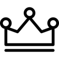 Royal crown outline with three little balls on top