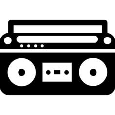 Boom box with controls and settings