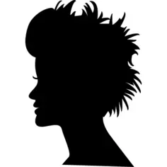 Head silhouette with short hair