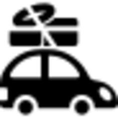 Car with luggage on the roof rack