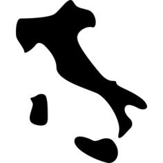 Italy country map silhouette