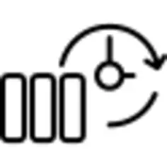 Backup thin outline symbol in a circle