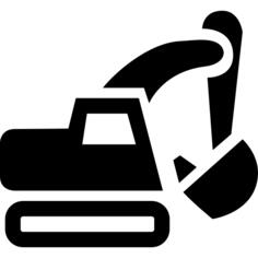 Transport with arm and scoop