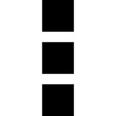 Three aligned squares in vertical line interface button