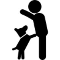 Dog playing with a man