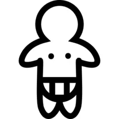 Baby wearing diaper only outline