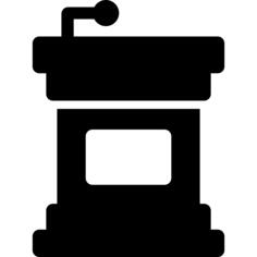 Lectern with microphone