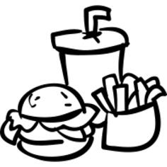 Fast food burger drink and fries