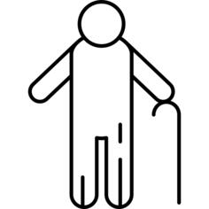 Old Man with Cane
