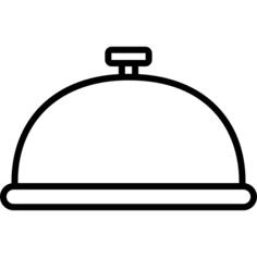 Plate of food with rounded cover outline