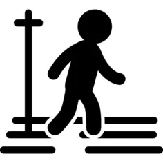 Silhouette crossing street