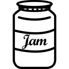 Jam jar with label