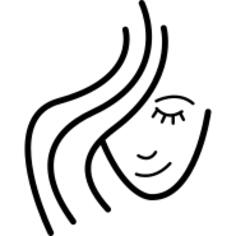Female with bangs outline
