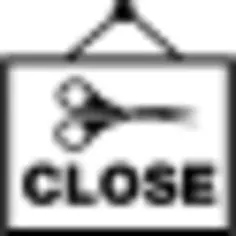 Close hair salon signal with scissors image hanging of a nail