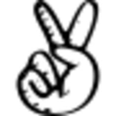 Peace and love sketched hand symbol