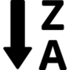 Sort alphabetically down from z to a