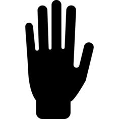 Stop extended hand silhouette