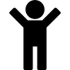 Man silhouette with raised arms