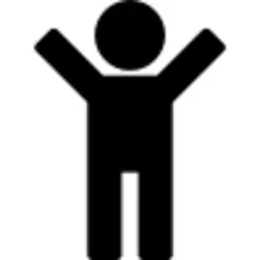 Man silhouette with raised arms