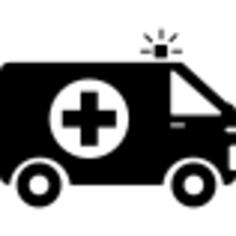 Ambulance with first aid sign