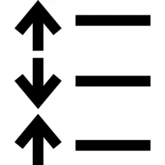 Football list with up and down arrows