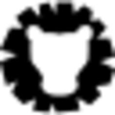 Leo head front symbol of zodiac sign