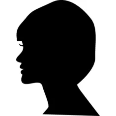 Woman head side view silhouette