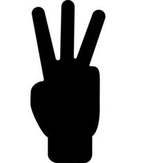 Counting to three with fingers