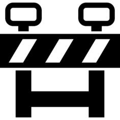 Street signal barrier with stripes