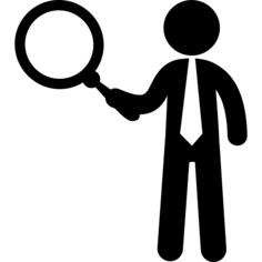 Businessman with searching tool