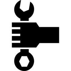 Hand holding a wrench