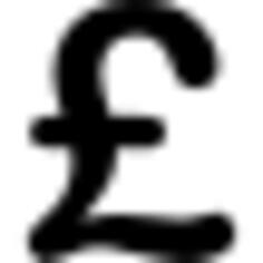 Sterling pound sign of money