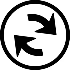 refresh navigational arrows interface symbol inside a circle