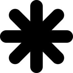 Asterisk black star shape