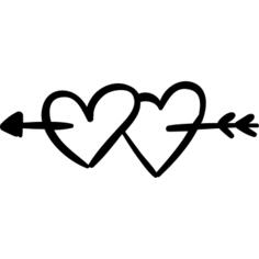 Hearts pierced by an arrow