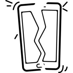 Mobile phone broken in two parts