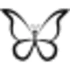 Butterfly outline design from top view