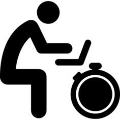 Man sitting searching online job with a laptop