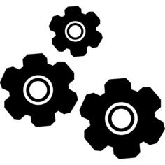 Settings three gears interface symbol