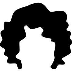 Curled short black hair shape