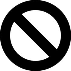 Prohibition symbol of a circle with a slash