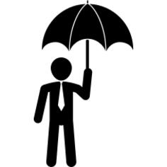 Businessman with umbrella