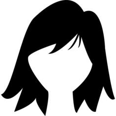 Short dark female hair shape