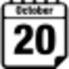 October 20 calendar daily page interface symbol of square outline