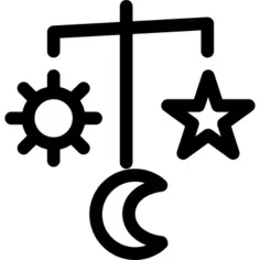 Baby mobile toy with hanging space shapes